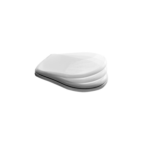 White resin polyester toilet seat and cover SOFT CLOSE.