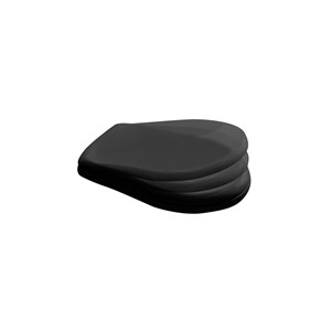 Glossy black resin polyester toilet seat and cover SOFT CLOSE.