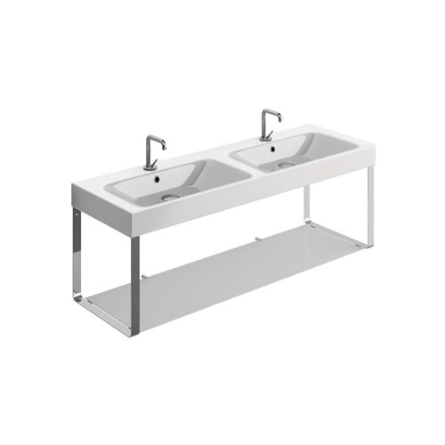 double basin 140x45 with Wall hung