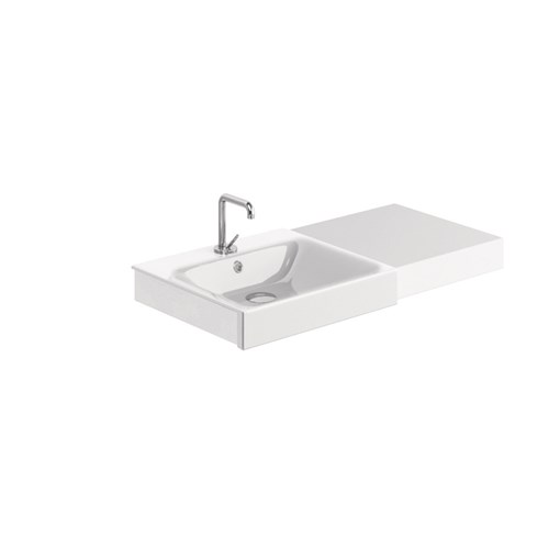One hole wall-hung basin 50x45 for ceramic counters.