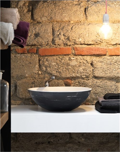 Durovin Bathrooms Ceramic Wash Basin Curved Triangle Washing Bowl Counter Top Mounted Vessel Sink