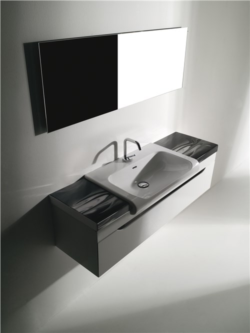 Inka cabinet with semi-recessed washbasin for beautiful and functional bathrooms